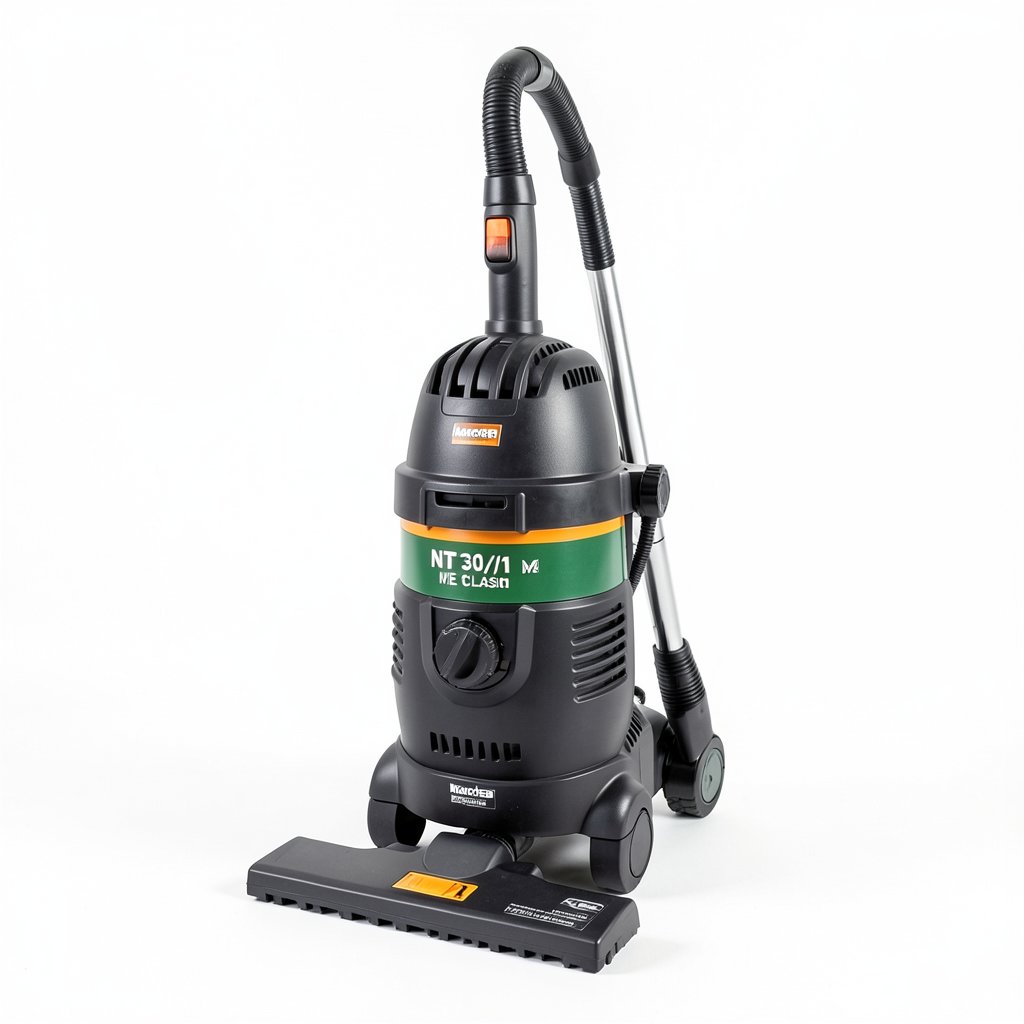 Karcher NT 30/1 ME Classic professional industrial vacuum cleaner, studio shot, white background, high resolution.